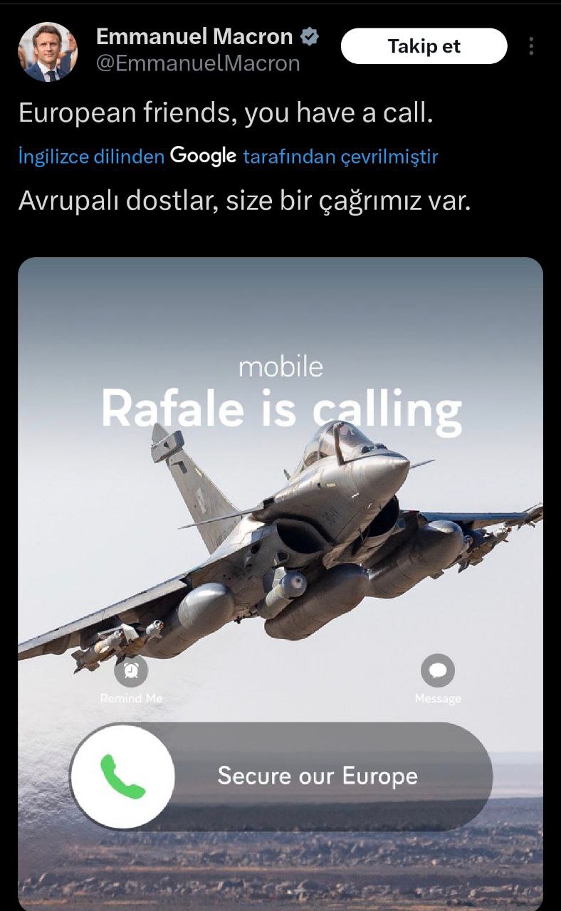 Avrupa'ya Rafale Mesajı: "Bir Çağrımız Var
