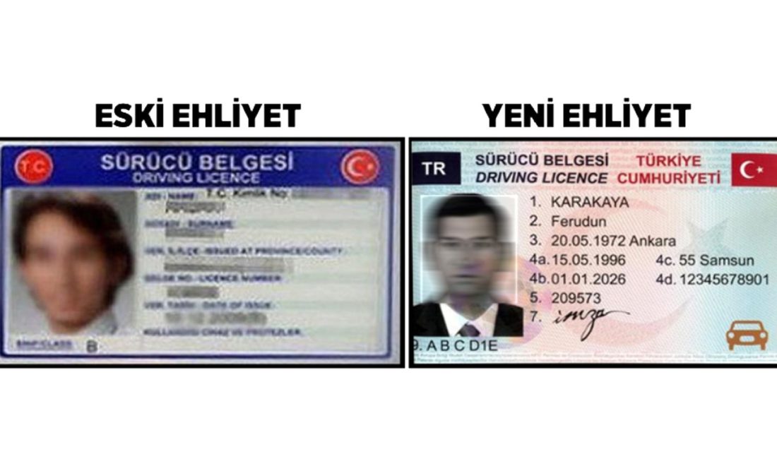 Eski tip sürücü belgelerini