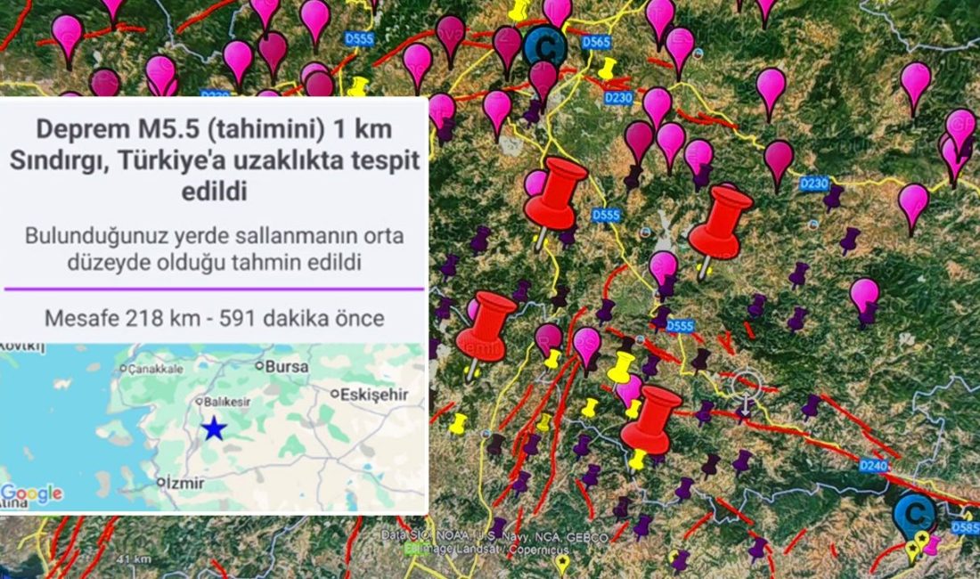Balıkesir'in Sındırgı ilçesinde gece