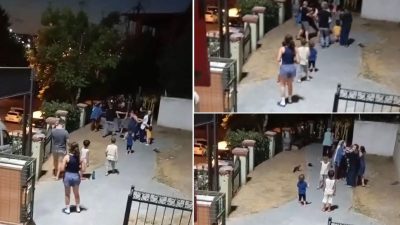 Çocukların arbedesine anneler de dahil oldu: “Abla sakin olun”