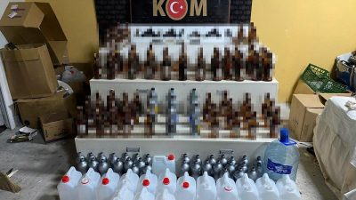 Cümbüş yeri görünümlü yerde kaçak içki imal etmişler
