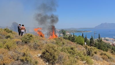 Datça’da makilik yangını