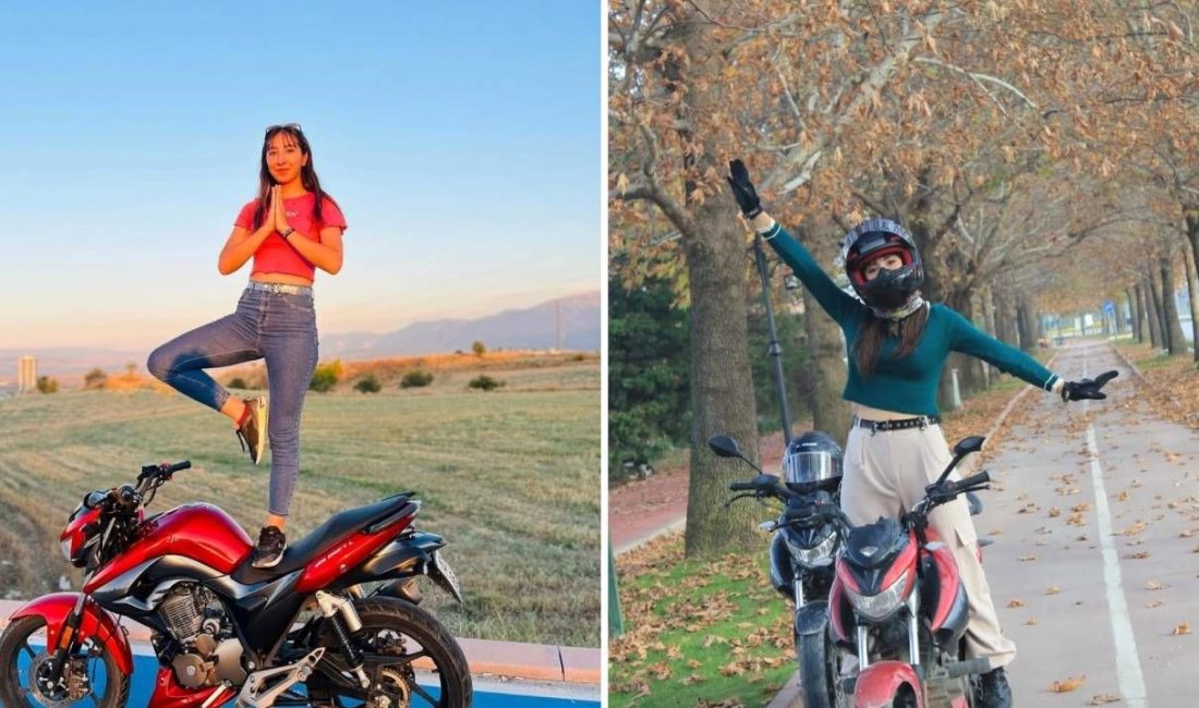 Denizli'de motosiklet tutkunu genç