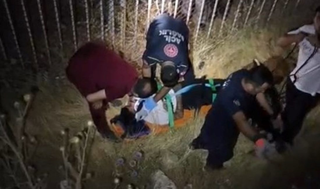 Elazığ'da dengesini kaybeden bir kişi,