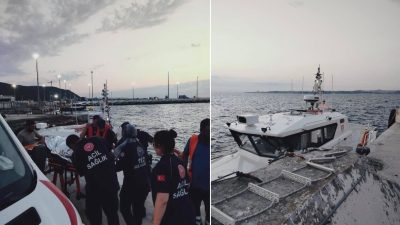 Feribottan denize atlayan bayanı yolcu kurtardı