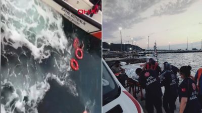 Feribottan denize atlayan bayanı yolcu kurtardı: O anlar kamerada