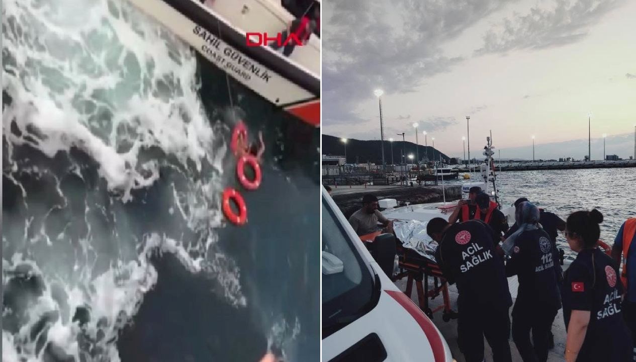 Feribottan denize atlayan bayanı yolcu kurtardı: O anlar kamerada