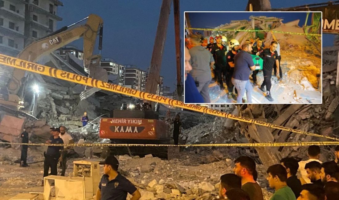 Kahramanmaraş’ta bir binanın yıkımı