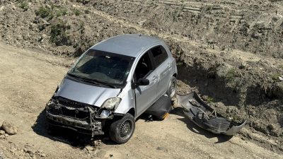 Kastamonu’da araba, şarampole düştü: 1 yaralı