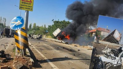 Katliam üzere kaza: Yangın çıktı, üç kişi öldü