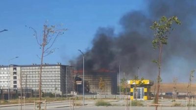 Konya’da inşaat halindeki yurt binasında yangın paniği