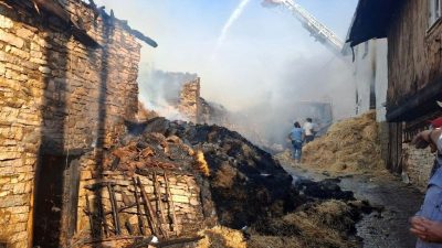 Köyde yangın: 4 mesken küle döndü
