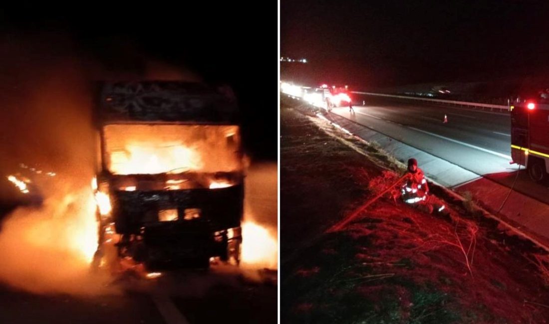 İstanbul-İzmir Otoyolu'nda bir TIR'da