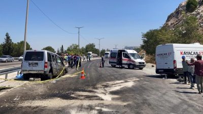 Tek şeride düşen yolda feci kaza: Meyyit ve yaralılar var