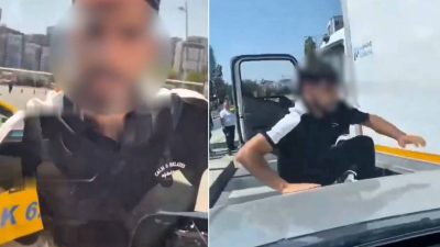 Trafikte dehşet anları: Önünü kestiği bayan şoföre kabusu yaşattı