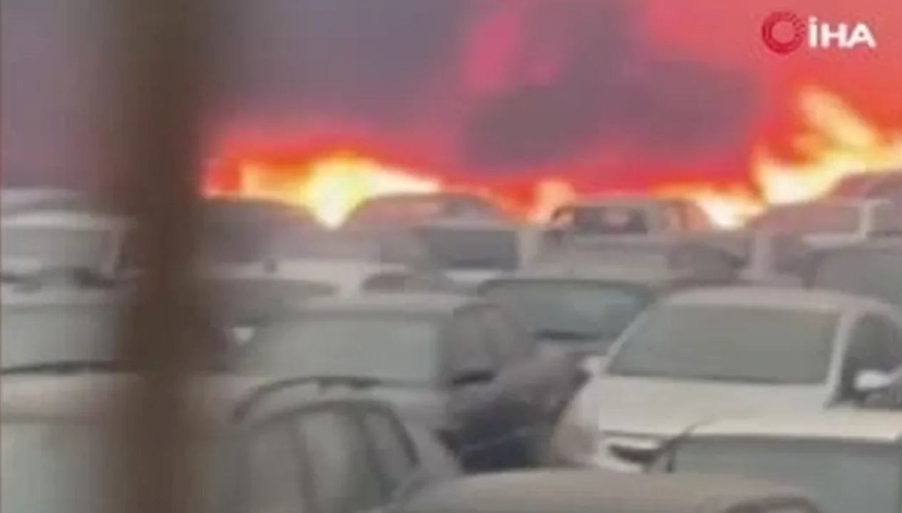 Yunanistan’da orman yangını otoparka sıçradı, 550 araç küle döndü