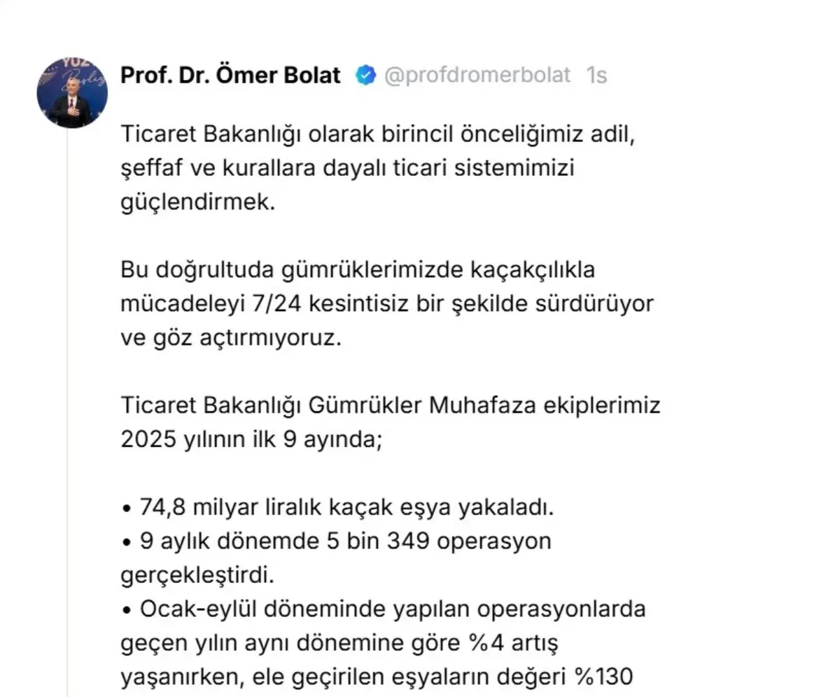 2025 Yılında Kaçak Eşya ile Mücadelede Çarpıcı Sonuçlar