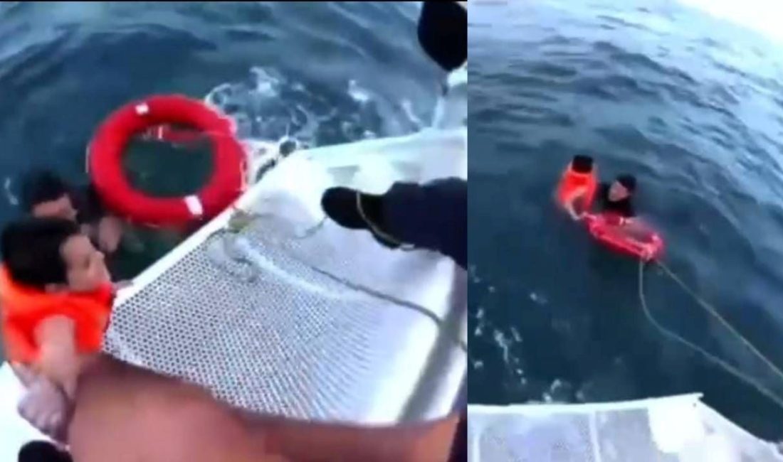 Mersin'de üzerindeki can yeleğiyle