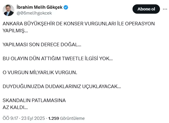 Eski Belediye Başkanı Gökçek'ten Yükselen Tartışma