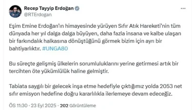 Cumhurbaşkanı Erdoğan: Sıfır Atık Hareketinin Genişleyen Etkisi ve Çevresel Hedeflerimiz