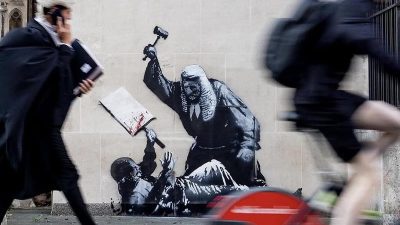 Gizemli sanatçı Banksy, yeni bir yapıtla ortaya çıktı