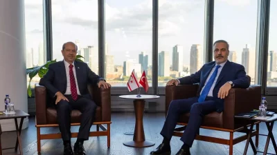 Hakan Fidan’dan BM Genel Kurulu’nda KKTC Cumhurbaşkanı Ersin Tatar ile Buluşma