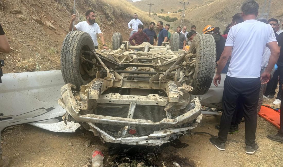 Hakkari'de kamyonetin uçuruma yuvarlanması