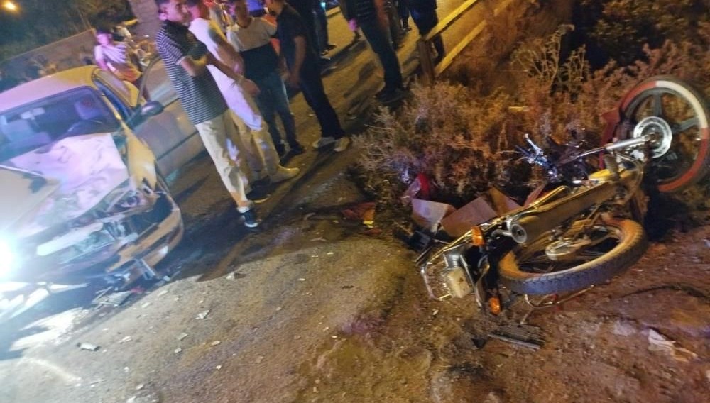 Iğdır'da araba ile motosikletin