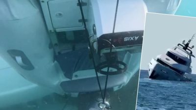 İşte batan lüks yatın su altındaki manzaraları