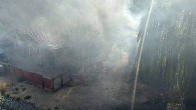 Karabük’te müstakil meskenin bahçesinde yangın