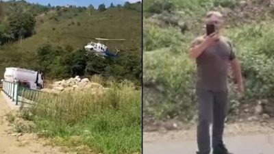 Köyde gizemli helikopter! Köylüler dere kenarında yakaladı: Burada ne arıyorsunuz?