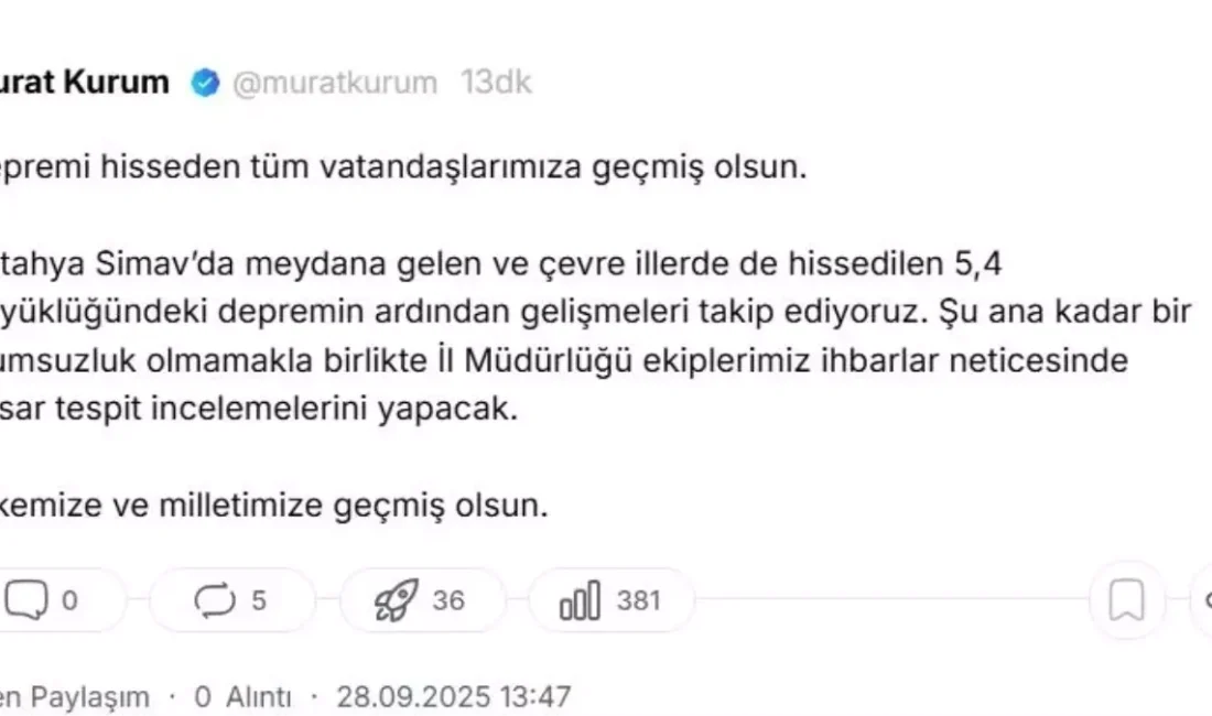 Murat Kurum, Simav depremi