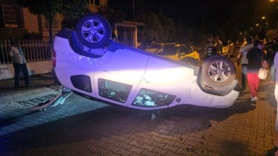 Nazilli’de araba takla attı: 1 kişi yaralandı