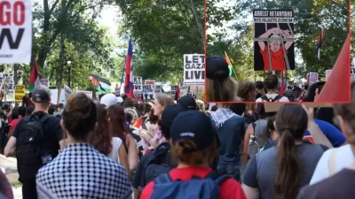 New York’ta Filistin Destekçileri Netanyahu’ya Karşı Gösteri Düzenledi