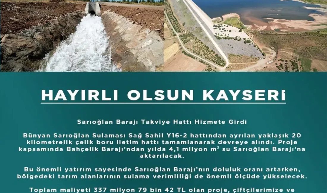 Sarıoğlan Barajı takviye hattı