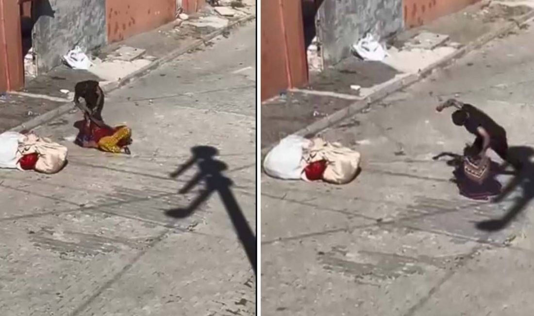 Eskişehir'de sokak ortasında eşini