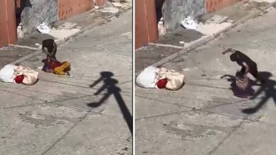 Sokakta ortasında bayana şiddet