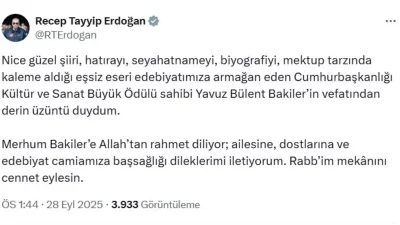 Ünlü Şair ve Yazar Yavuz Bülent Bakiler’in Vefatı ve Devletimizin Taziye Mesajı
