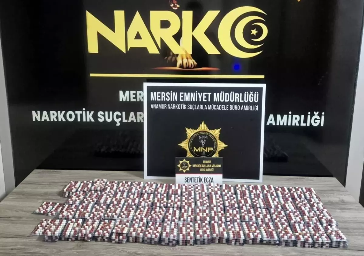 Anamur’da Uyuşturucu Operasyonu: 4,127 Sentetik Ecza Hapı Ele Geçirildi