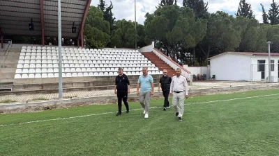 Aydın Gençlik ve Spor İl Müdürü Yığmatepe’den Kuyucak Stadyumu Yenileme Denetimi