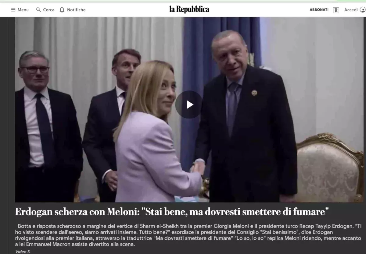 Erdoğan’dan Meloni’ye Esprili Sigarayı Bırakma Tavsiyesi Gazetelerde Boşluk Bırakmadan Yansımalarını Buldu