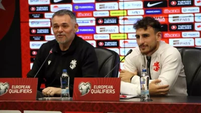 Gürcistan Teknik Direktörü Sagnol ve Oyuncu Mekvabishvili Türkiye Maçı Öncesi Açıklamalar