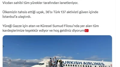 İçişleri Bakanı Yerlikaya’dan Gazze ve Küresel Sumud Filosu Destek Mesajı