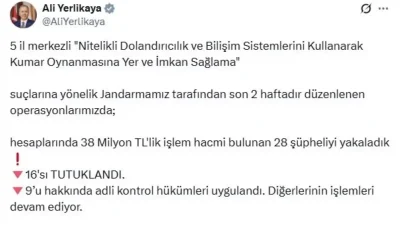 İçişleri Bakanlığı’ndan Siber Suçlara Karşı Ağır Darbe: 15 İlde 28 Şüpheli Yakalandı