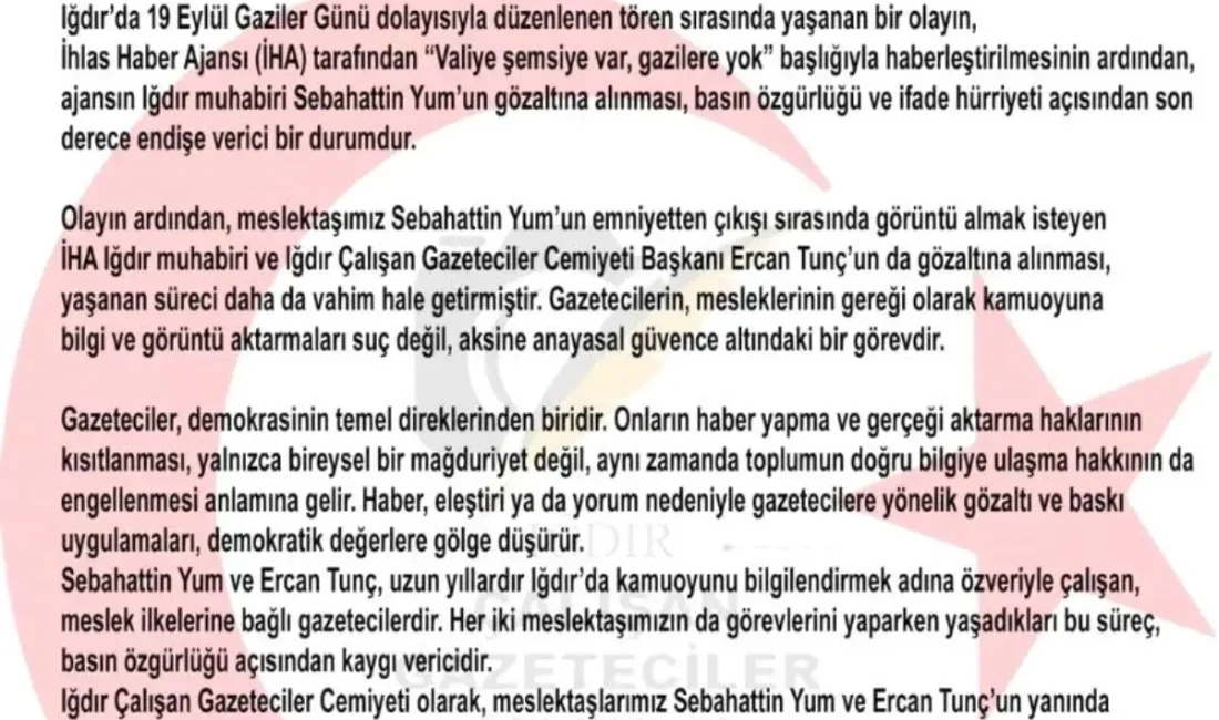Iğdır'da basın özgürlüğü mücadelesi