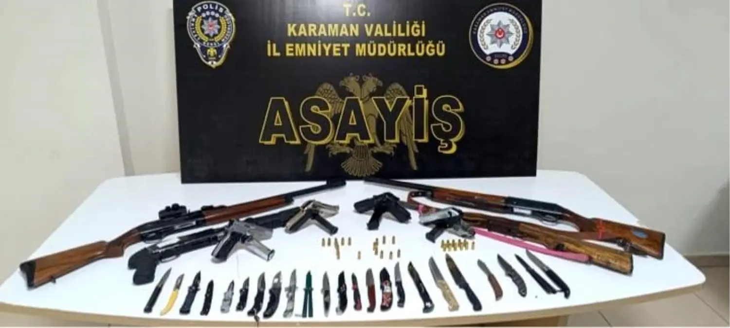 Karaman Güvenlik Güçlerince Yaptığı Operasyonlarla Uyuşturucu ve Silah Kaçakçılığına Darbe Vurdu
