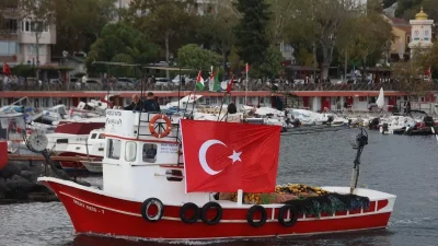 Tekirdağ’da Filistin Desteği için Denizden ve Kara’dan Protokol Gösterisi