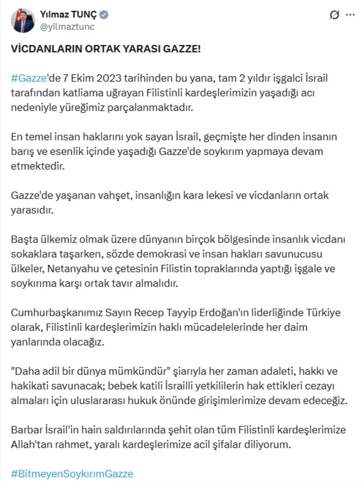 Türkiye’den Filistin ve İsrail’e Dair Güçlü Mesaj: Ortak Duruş Zamanı