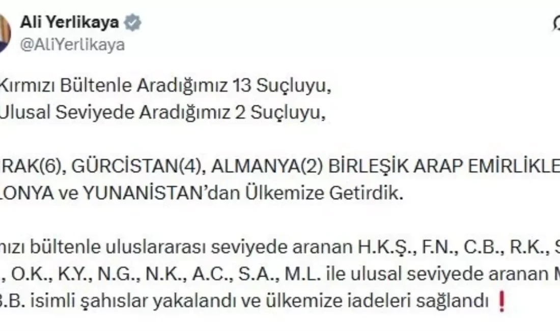 Yurt dışından kırmızı bültenle