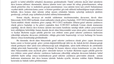 İl Özel İdaresi Genel Sekreter Yardımcısına Yargı Kararıyla Yeniden Atama Süreci